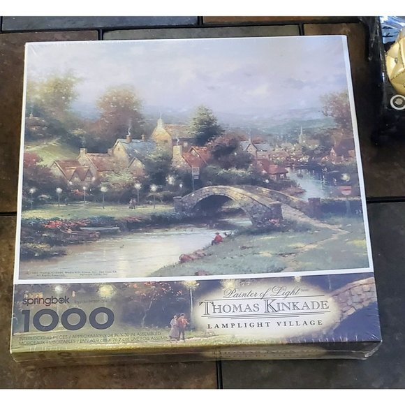 Spingbok 1000 Piece Puzzle - ‎ Thomas Kinkade Lamplight Village - Picture 1 of 2